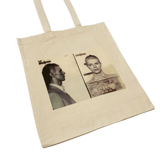 David Bowie Mugshot Tote Bag Famous Celebrity Mugshot