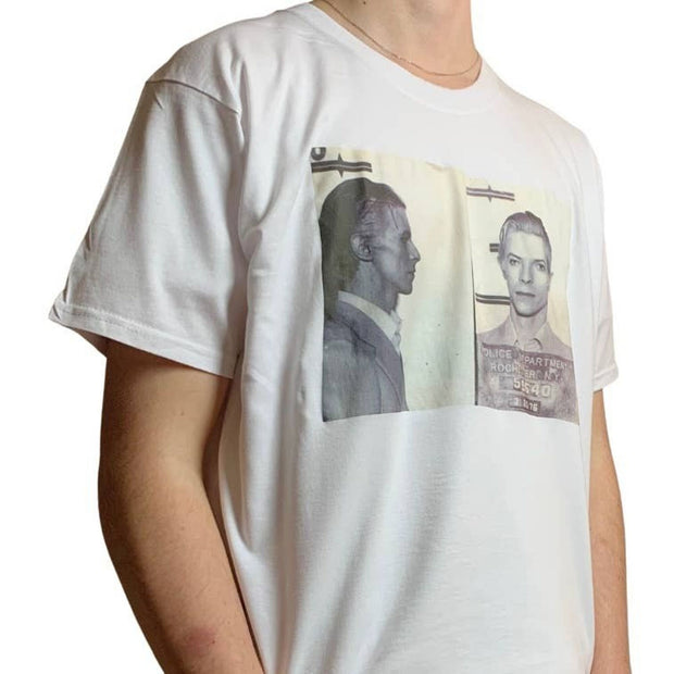 David Bowie Mugshot Iconic Aesthetic White or Black T-Shirt