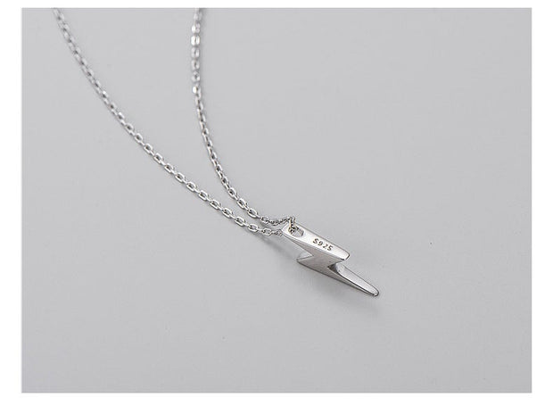 Lightning Bolt - Silver Pendant and Chain