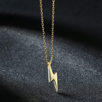 Lightning Bolt Iconic Necklaces Silver or Gold (925 Silver)