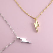 Lightning Bolt Iconic Necklaces Silver or Gold (925 Silver)
